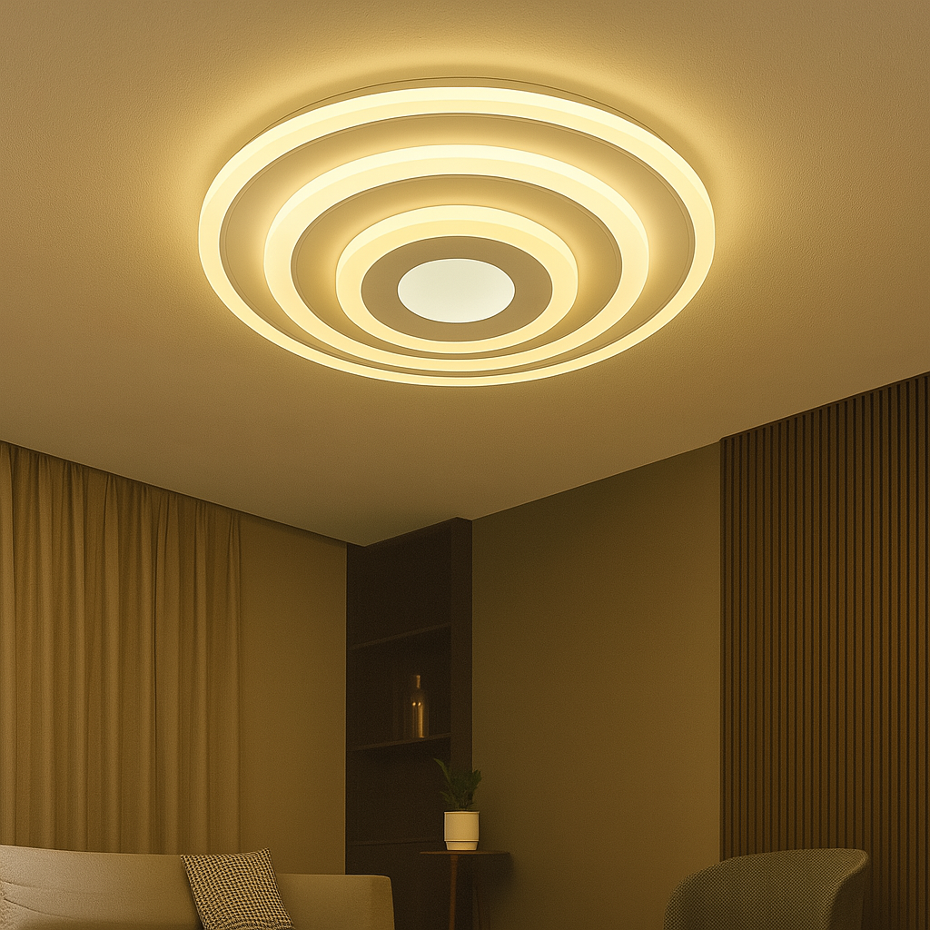 Plafoniera LED Rotunda, Model 6039A WH+CR, 88W, Ø300 mm