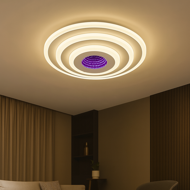 Plafonieră LED cu Telecomanda, Model 6039/300D WH, 71W, Ø300 mm