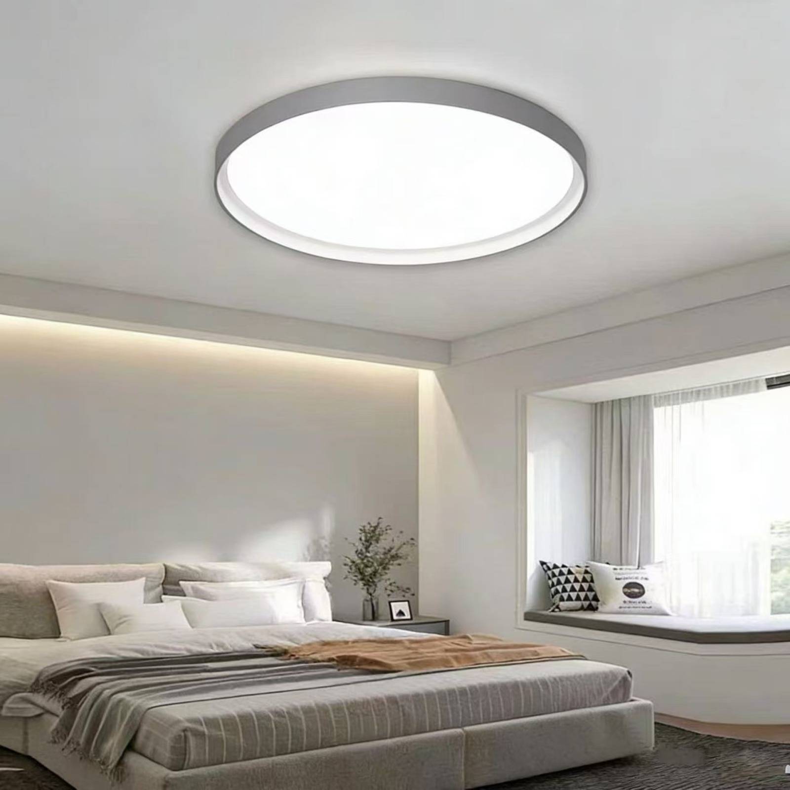 Plafoniera LED rotundă gri 42W, Ø370 mm, lumină reglabilă 3000K / 4500K / 6500K ML-007/370GRI