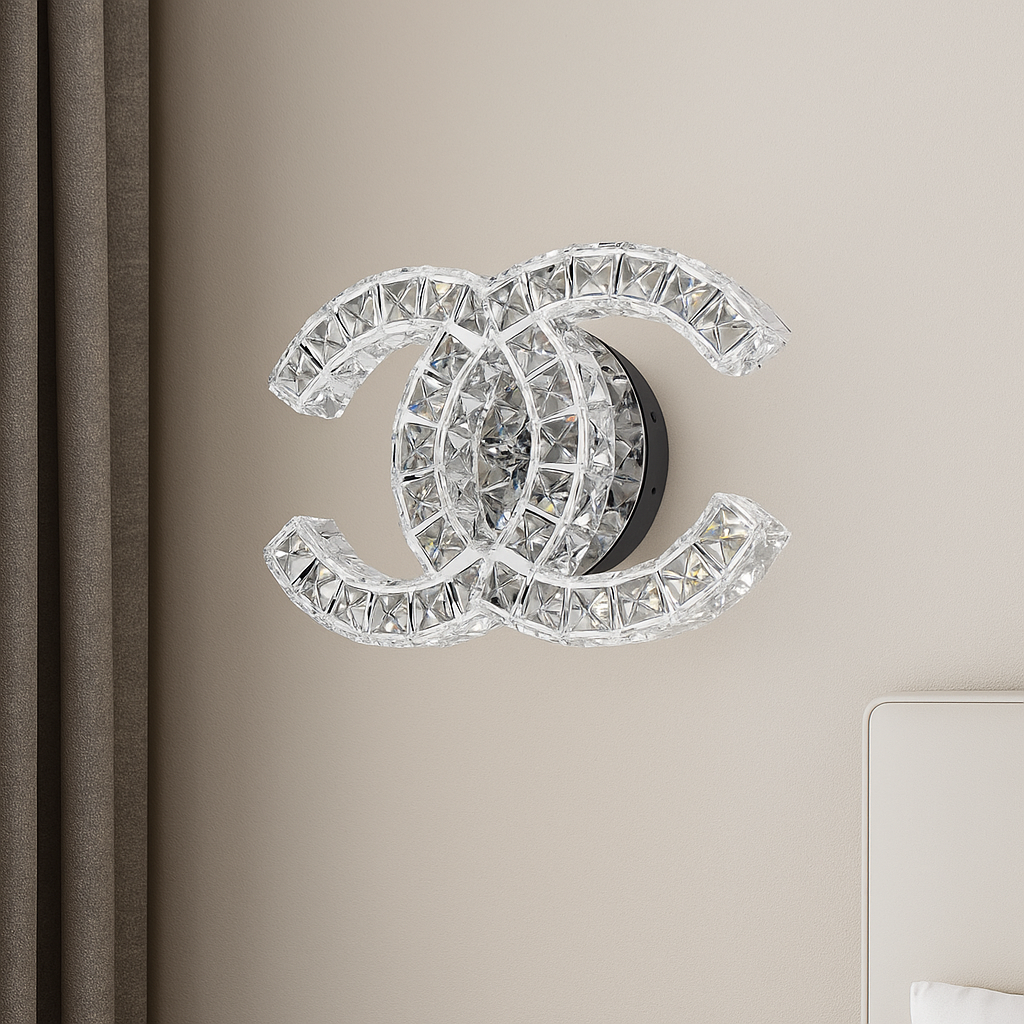 Aplica LED de Perete 28W cu Cristale, Temperatură Reglabilă 3000K–6500K, Design Elegant – SJ034-1W