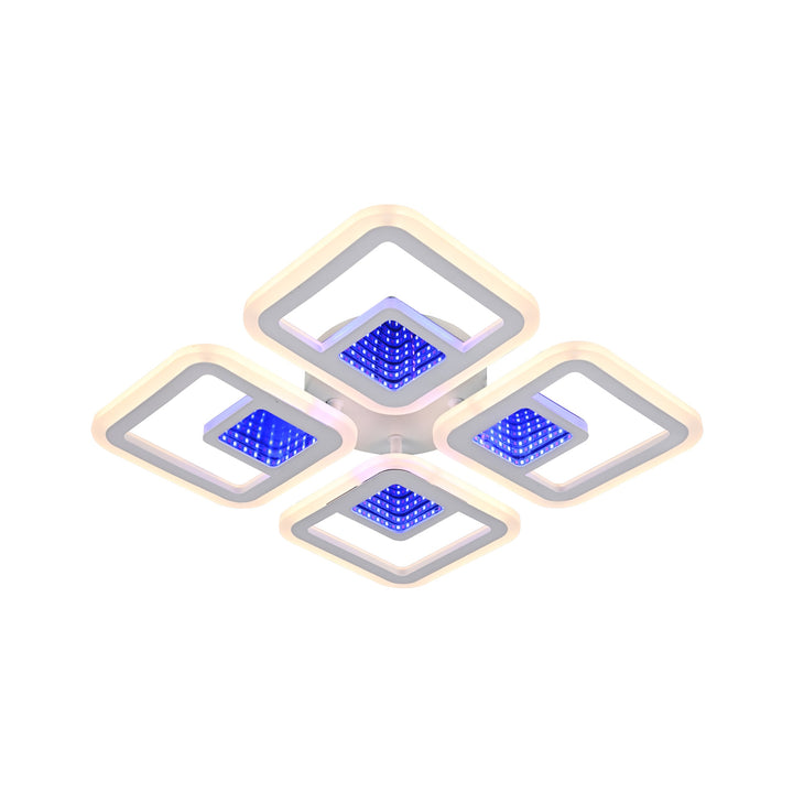 Lustra LED modernă cu telecomandă, 104 W, 490×490 mm, temperatură reglabilă 2800–6500 K – model SX8736/4