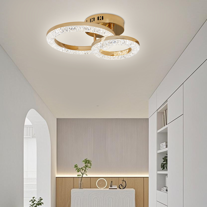 Lustra LED modernă T8003/1+1 cu telecomandă, 80W, lumină reglabilă 3300K-6500K