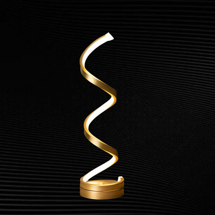 Veioza LED de birou spiralata, D120×H460 mm, 38W, auriu, 8611-GD