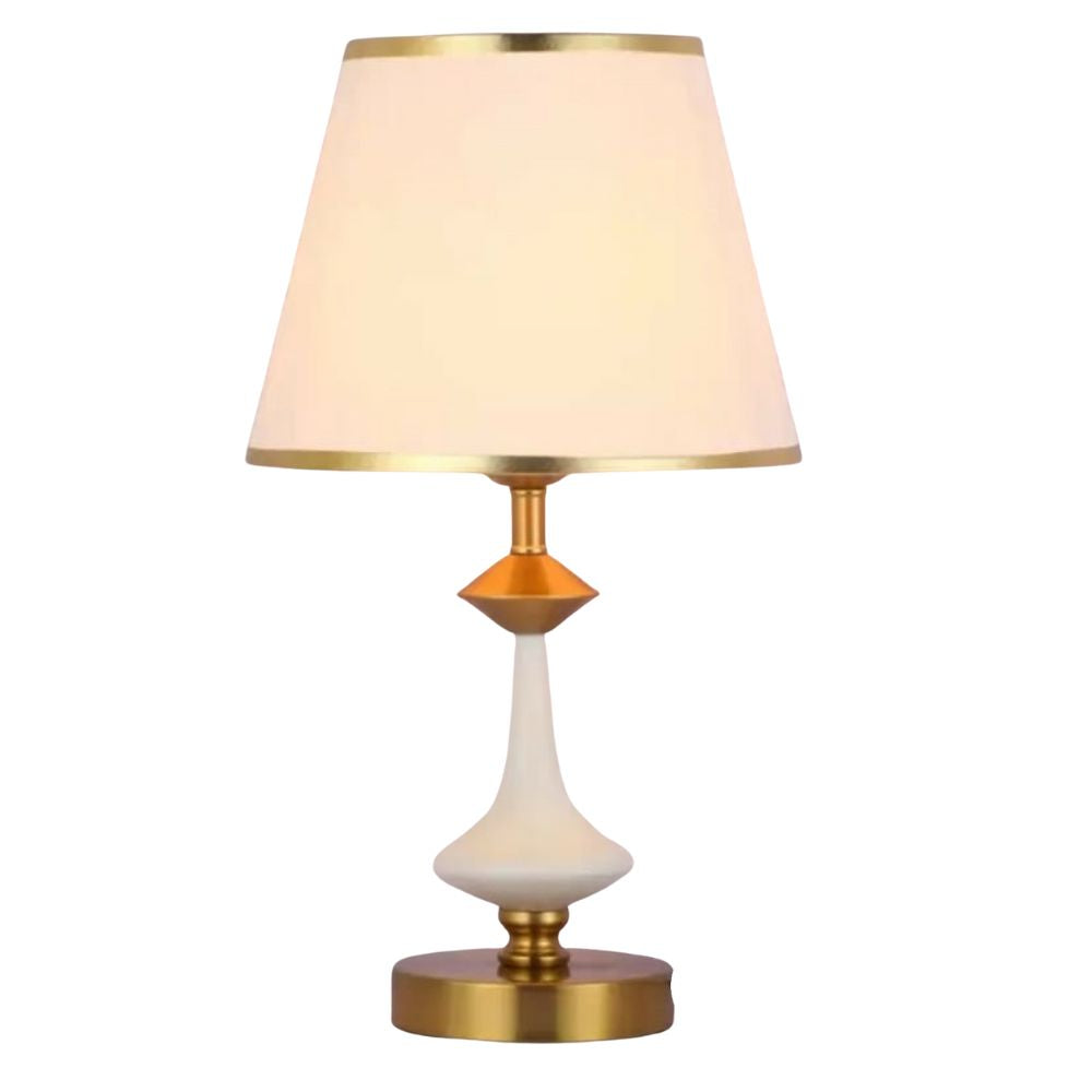 Veioza de Masă Albă cu Accente Aurii, H45 cm – Model 8619, Design Modern și Elegant