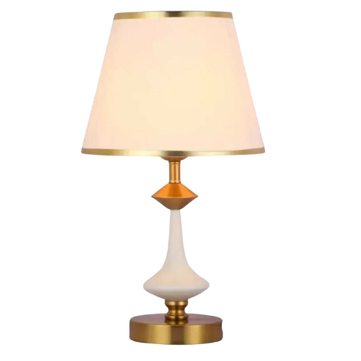 Veioza de Masă Albă cu Accente Aurii, H45 cm – Model 8619, Design Modern și Elegant