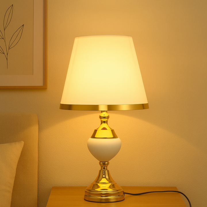 Veioza decorativa 8620, Alb, în stil clasic elegant