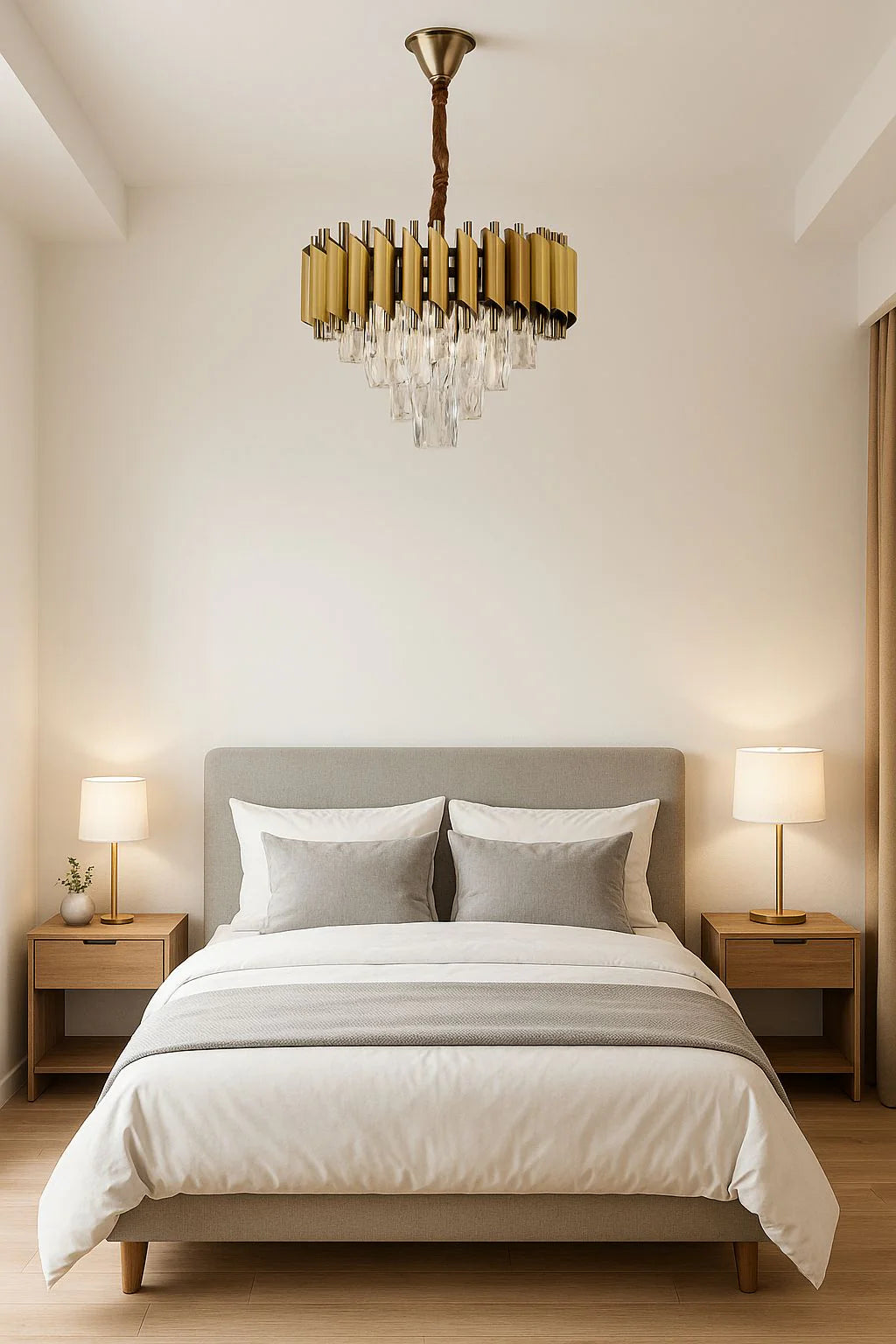 Candelabru, dimensiun 40cm, E27 Aur 4 Becuri Cristale N9001/400FG
