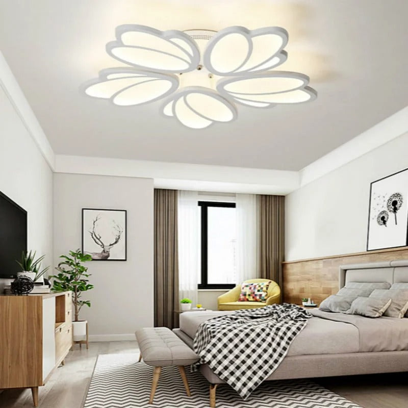 Lustra LED cu telecomanda 8101-5 – 110W, Ø640 mm, Design Floral Elegant, Lumina Reglabila 3000K-6500K