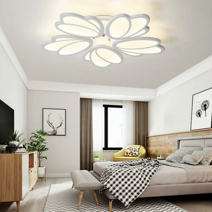 Lustra LED cu telecomanda 8101-5 – 110W, Ø640 mm, Design Floral Elegant, Lumina Reglabila 3000K-6500K
