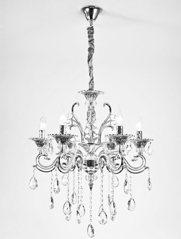 Candelabru Clasic, 6×E14, Ø62 cm, Cristale Decorative și Detalii Elegante
