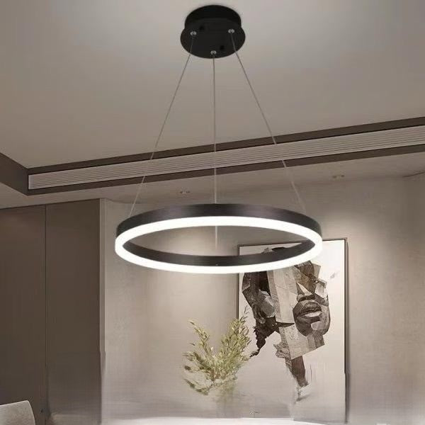 PENDUL  LED CU TELECOMANDA, 44W LUMINA REGLABILA 3000K–6500K, INELE NEGRE, 715×500×105 MM