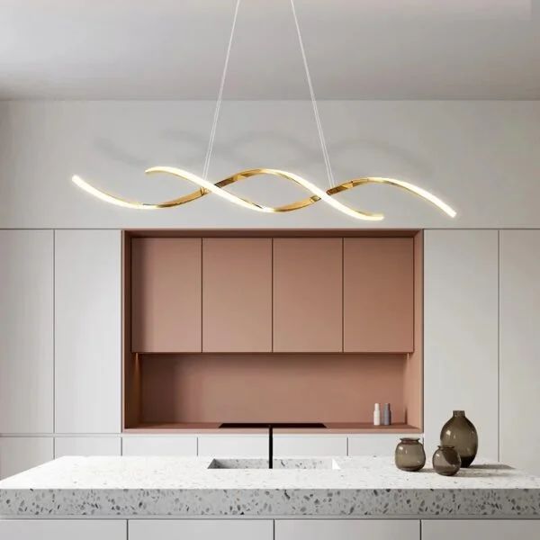 Pendul LED Modern Auriu 76W – SX8356 GD, Lumină Caldă-Neutră