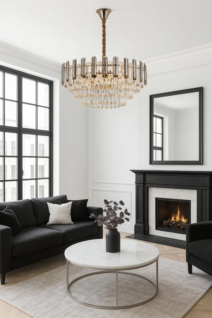 CANDELABRU CU CRISTALE Ø600 MM, 8XE27, TEMPERATURĂ 2800–6500K – MODEL 9029/600
