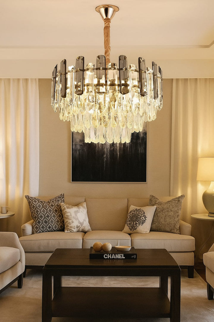 Candelabru cu cristale Ø500 mm, 8xE27, temperatură 2800–6500K – model 9029/500