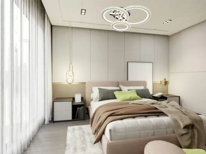 LUSTRA LED 134W CU TELECOMANDĂ, 545X445X160 MM, LUMINĂ REGLABILĂ 3000–6500K – MODEL 19375D/4CZ