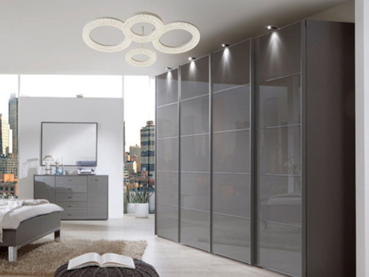 Lustra LED 600×420×H110 mm, 2x36W, design rectangular elegant cu lumină reglabilă și telecomandă