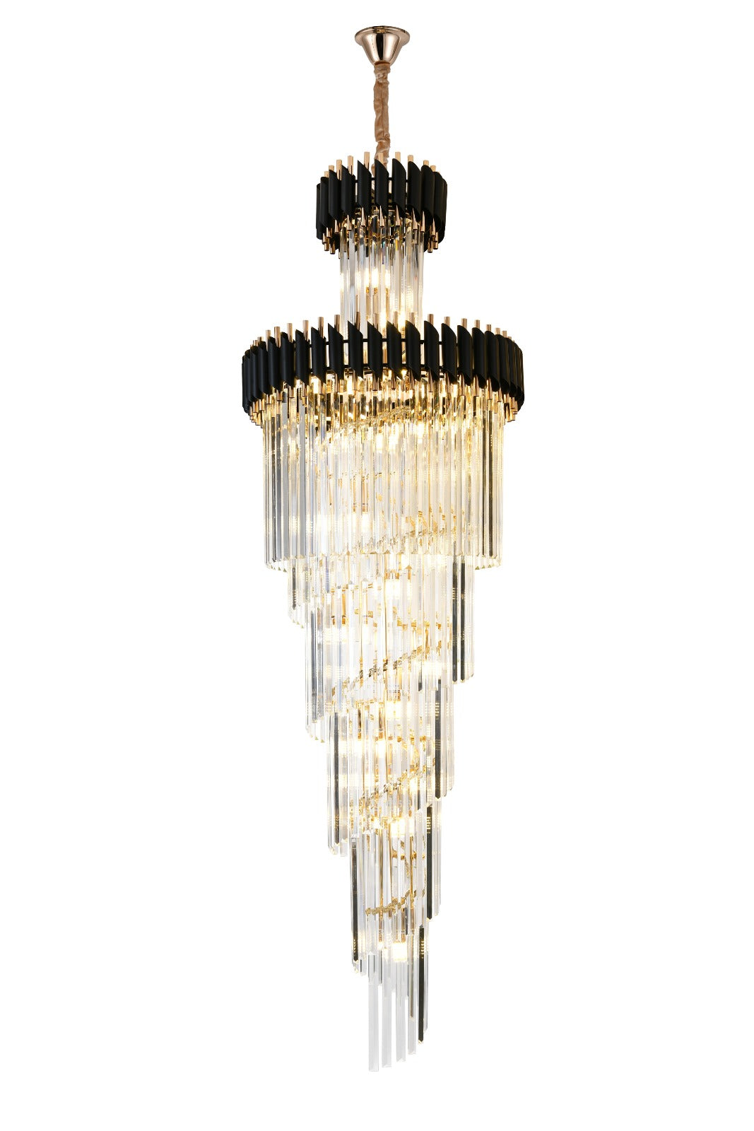 Candelabru decorativ, Ø450 mm, 112W, lumină rece, finisaj auriu, 9001-600x1800 BK+FGD