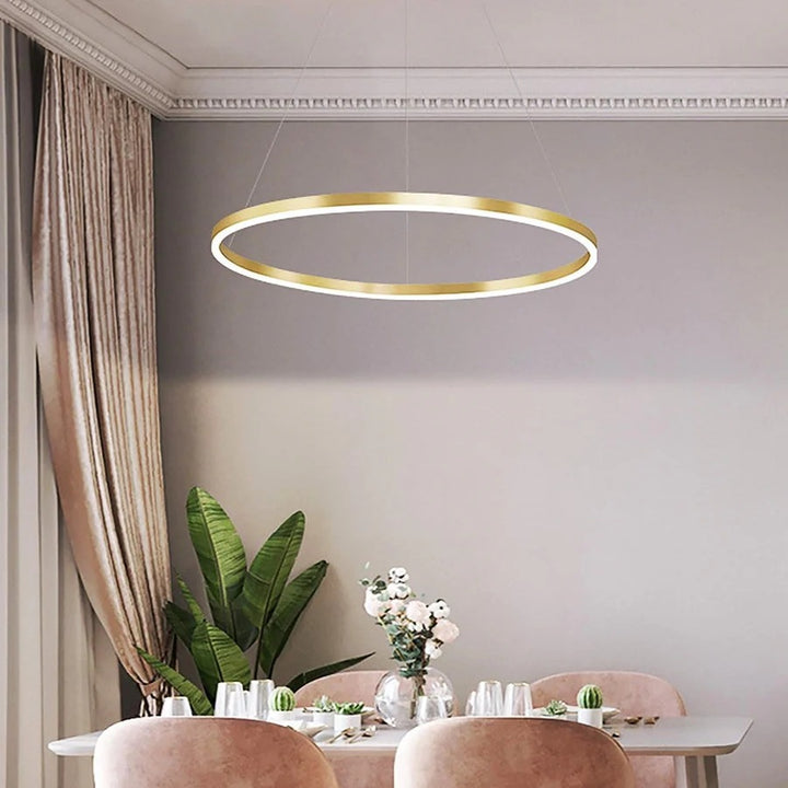 Pendul Led cu cerc A19/600mm-68W Auriu