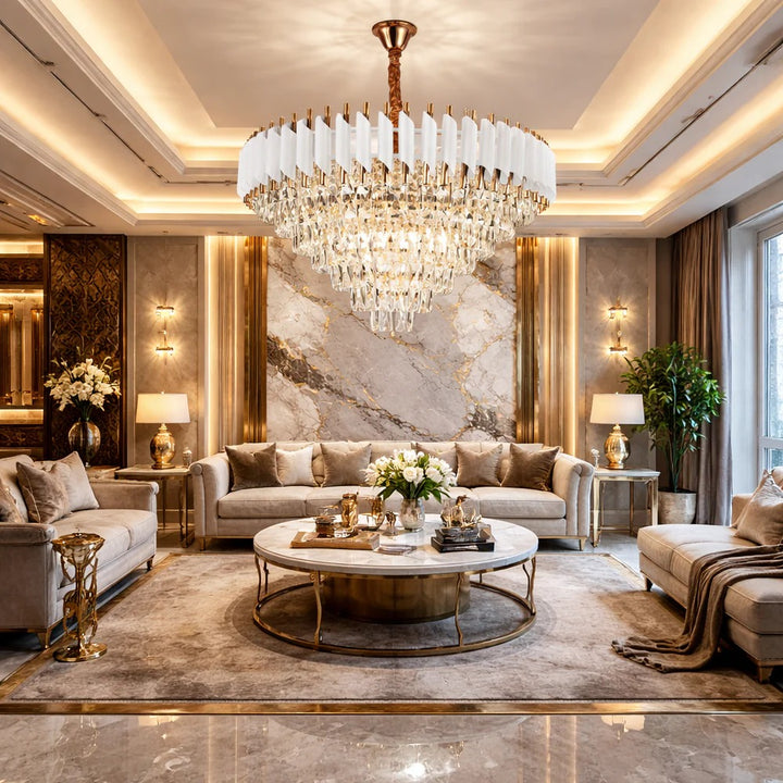 Candelabru elegant cu cristal 9001/800 WH+FG