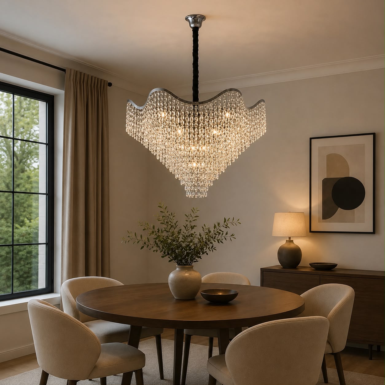 Candelabru elegant, Ø600×H520 mm, 12 becuri E27, model 78006/600 CH