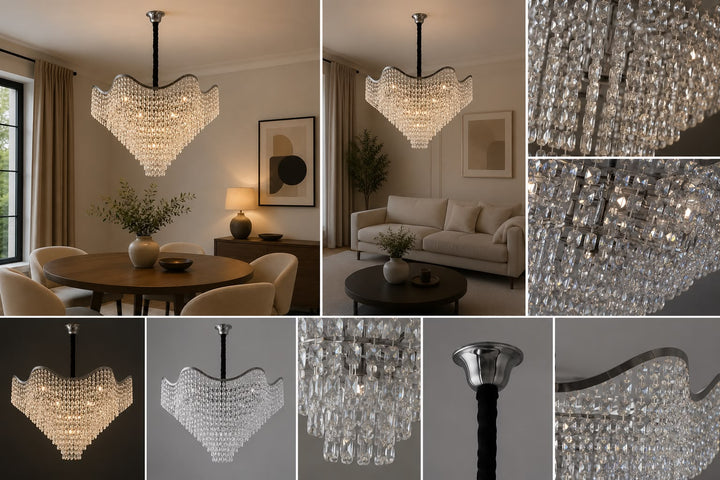 Candelabru elegant, Ø600×H520 mm, 12 becuri E27, model 78006/600 CH