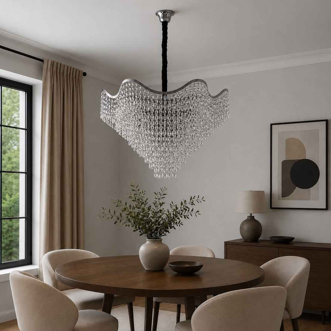 Candelabru elegant, Ø600×H520 mm, 12 becuri E27, model 78006/600 CH