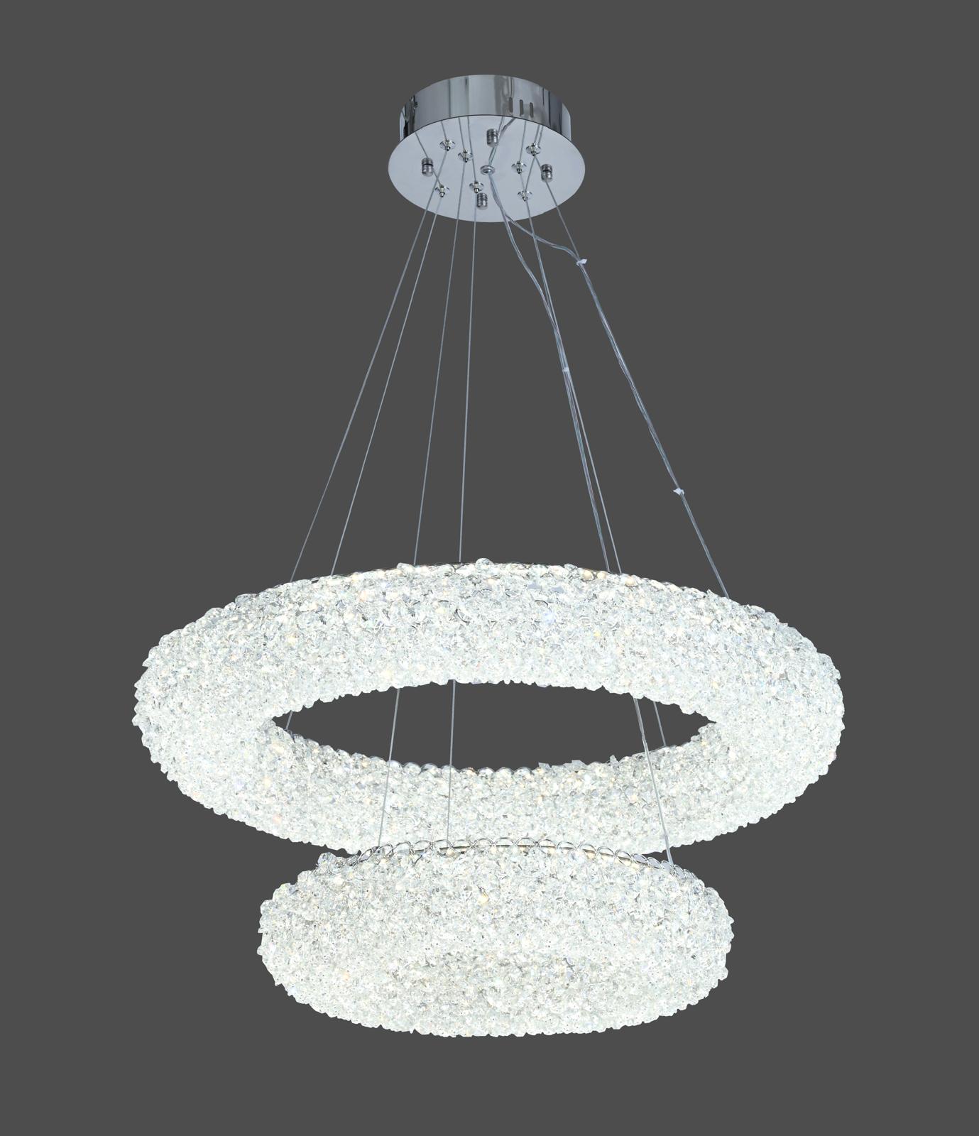 Pendul LED dublu – Ø600+Ø400 mm, 174W, Argintiu 5558/600+400 CH, –  5558/600+400 CH