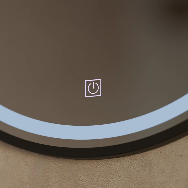 OGLINDA LED TOUCH COLT – 60x60 CM, CU SENZOR, CEAS, TEMPERATURĂ ȘI SISTEM DE DEZABURIRE | RAMĂ NEAGRĂ