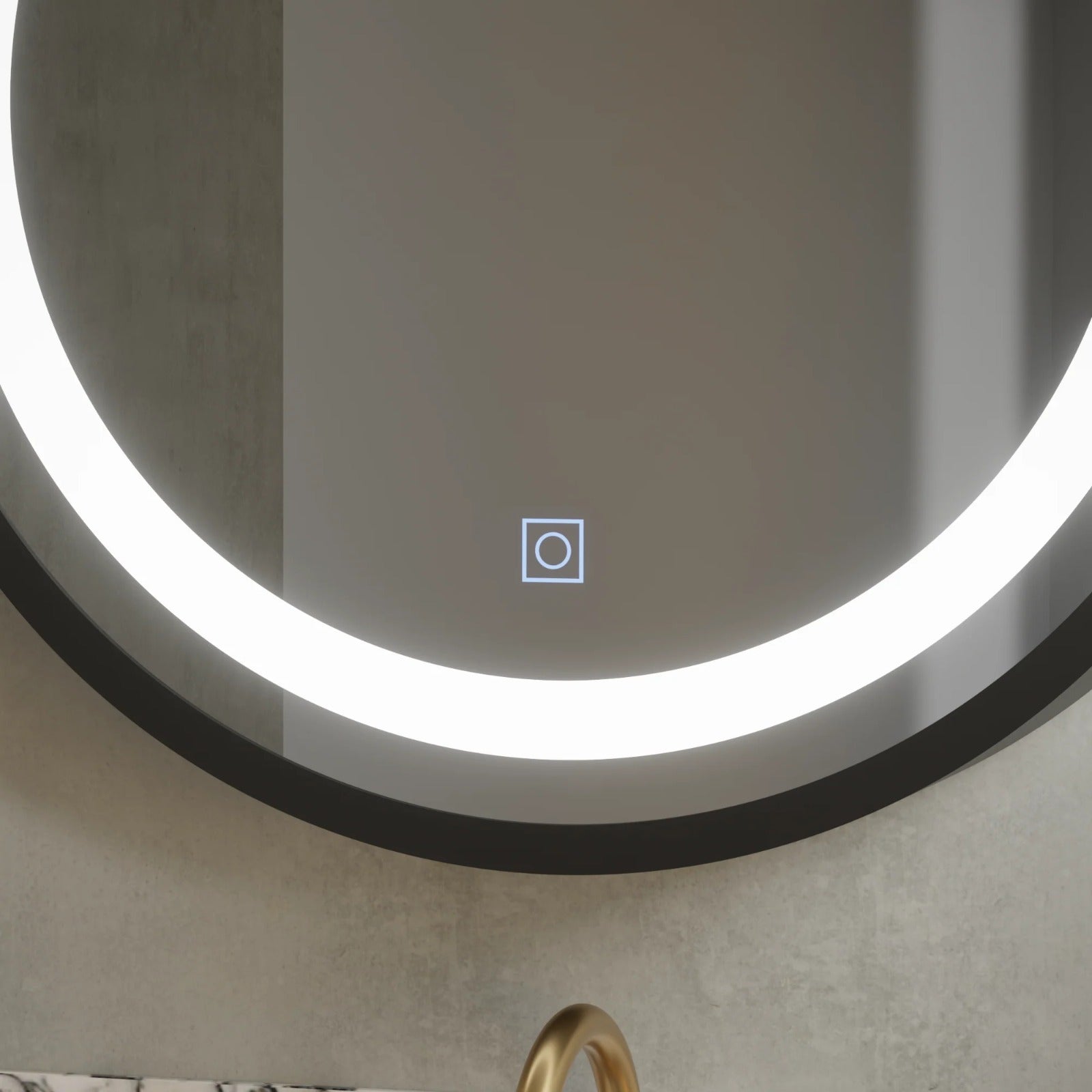 Dulap Baie cu Oglinda LED Ovala 50x80cm 3 Lumini si Dezaburire