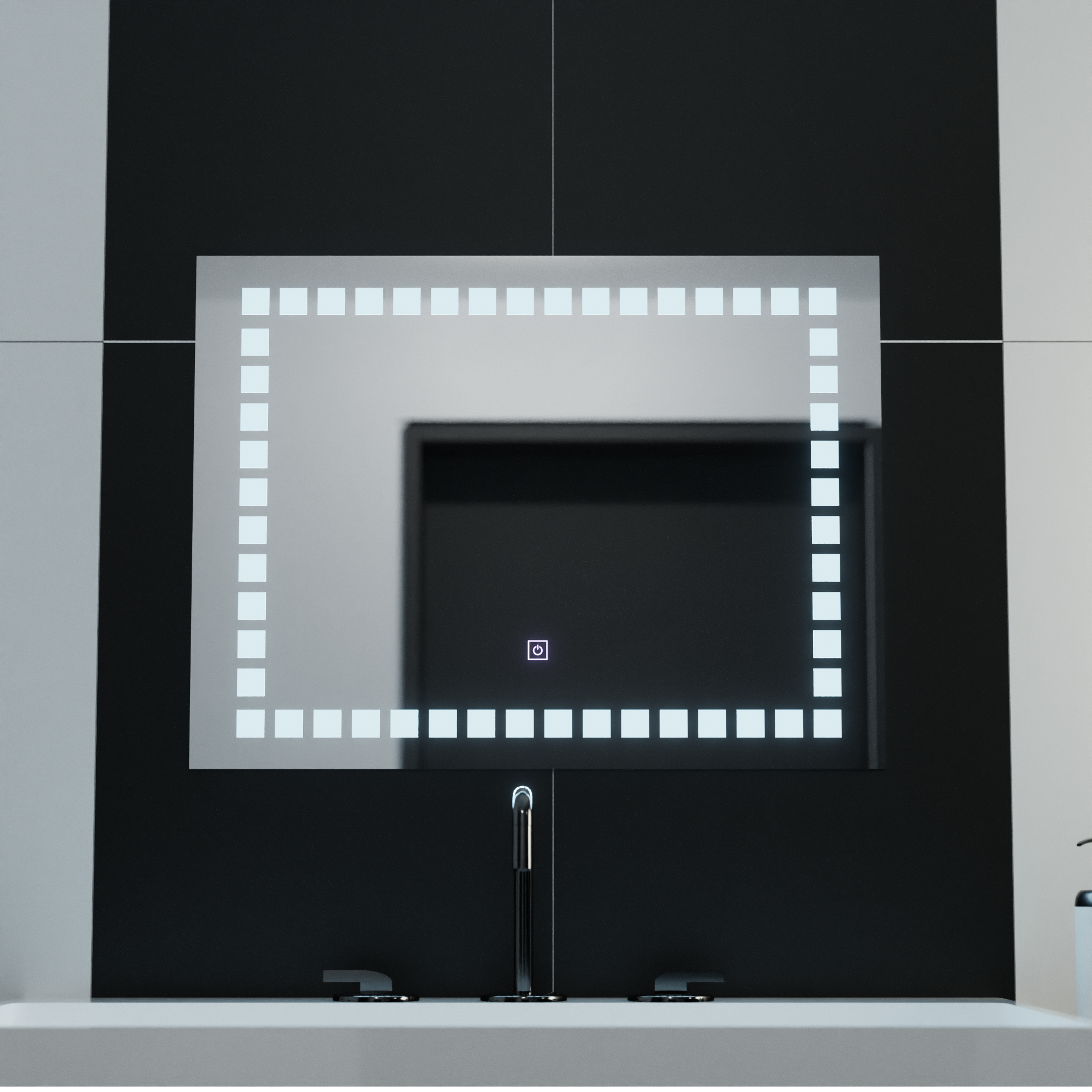 Oglindă Baie LED cu Touch și Intensitate Reglabilă, 1001S/ 80x60 cm
