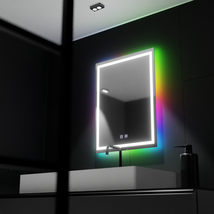 Oglinda LED Rectangulara 60x80cm – Spectrum Touch RGB cu Sistem Dezaburire