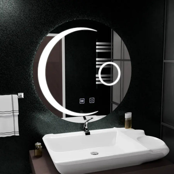 Oglinda LED Rotundă 60 cm – Orbis Touch, cu Funcție de Dezaburire și Iluminare Dimabilă
