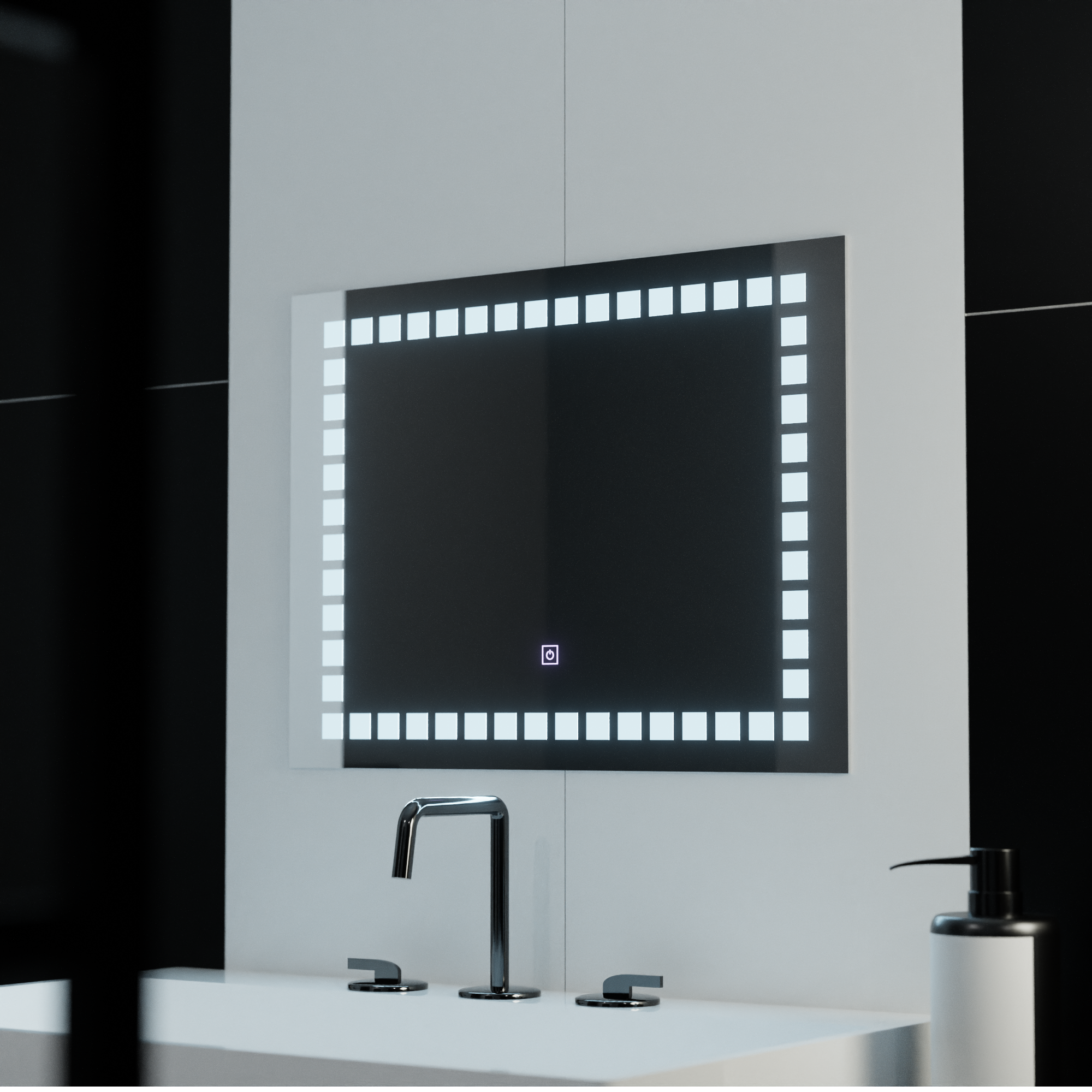 Oglindă Baie LED cu Touch și Intensitate Reglabilă, 1001S/ 80x60 cm