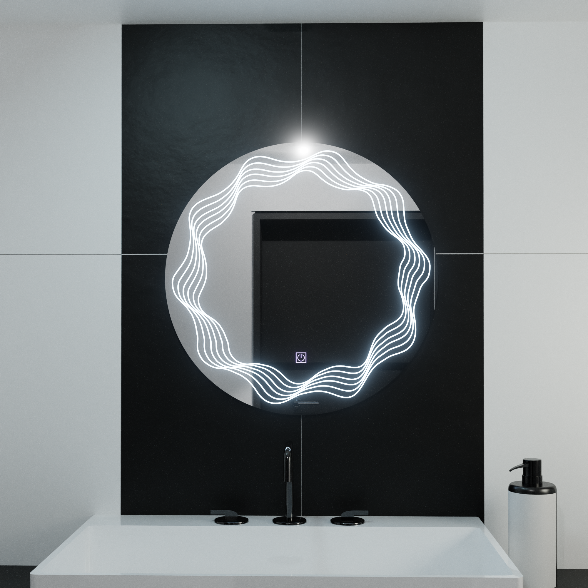 Oglinda LED Rotunda, 60x60cm, Touch & Dezaburire