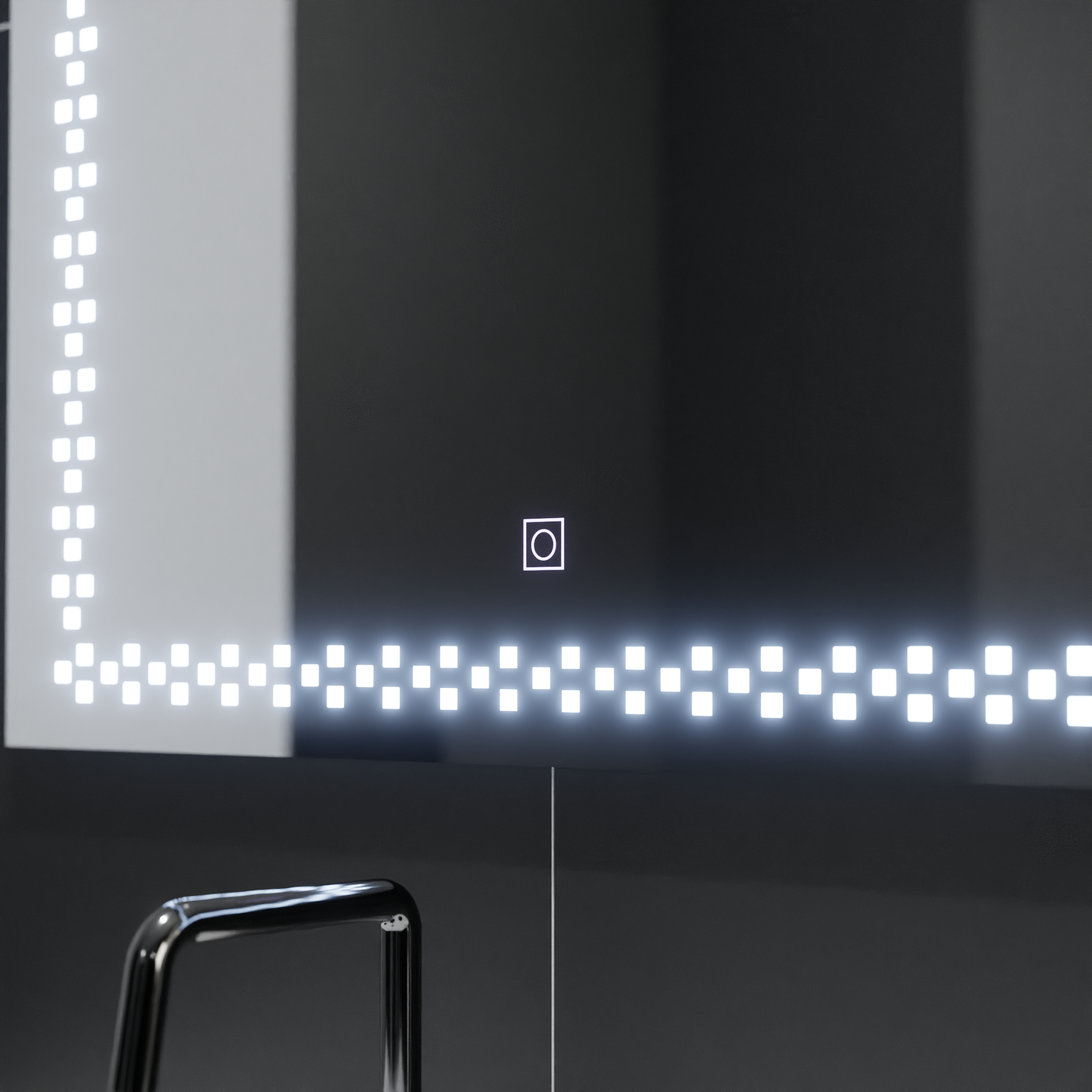 Oglinda LED pentru Baie 80x60 cm – Iluminare Rece, Touch, C201S_80X60