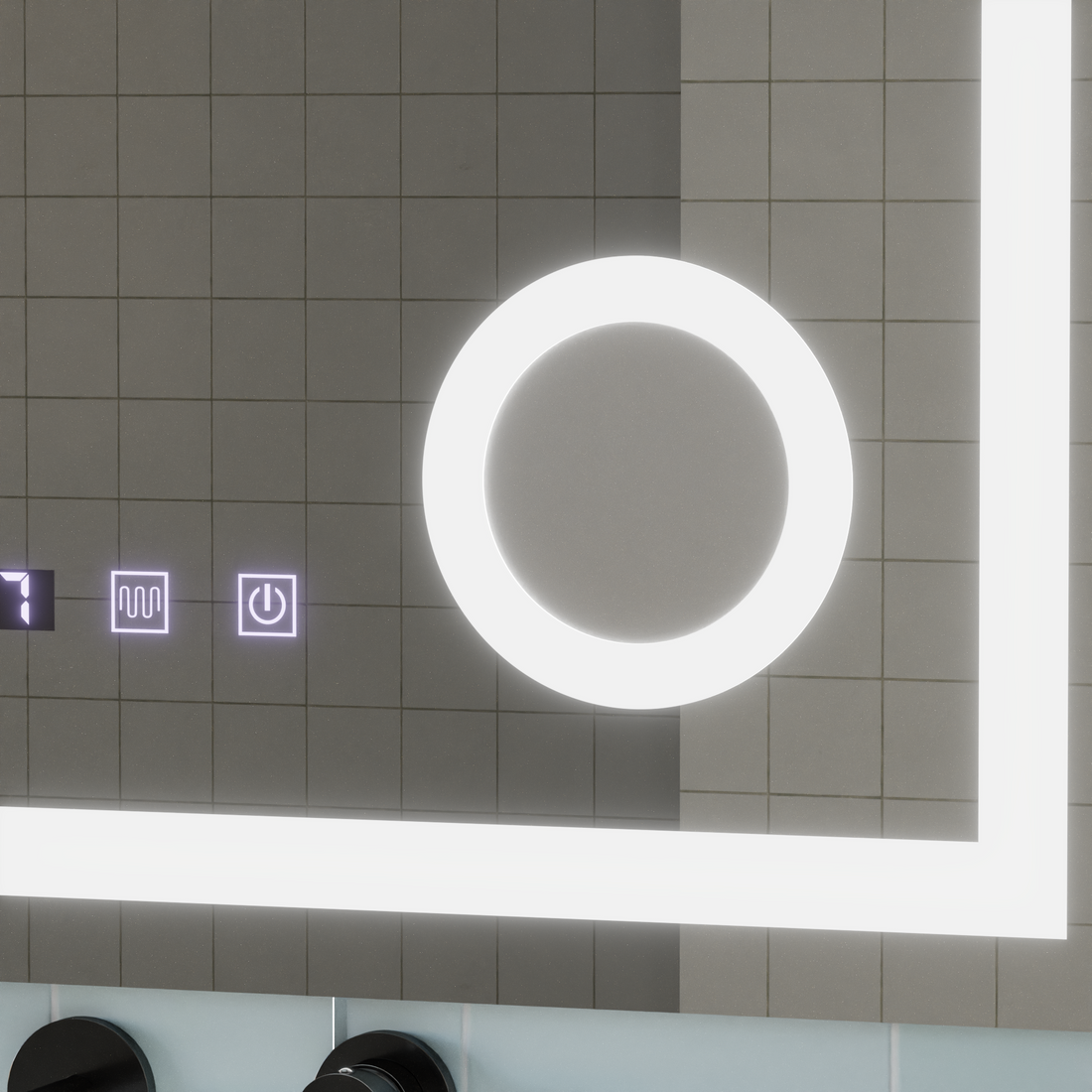 Oglinda LED Cu Senzor  Sistem Dezaburire, Ceas,si Temperatura 60x80 cm Lupa Cosmetica