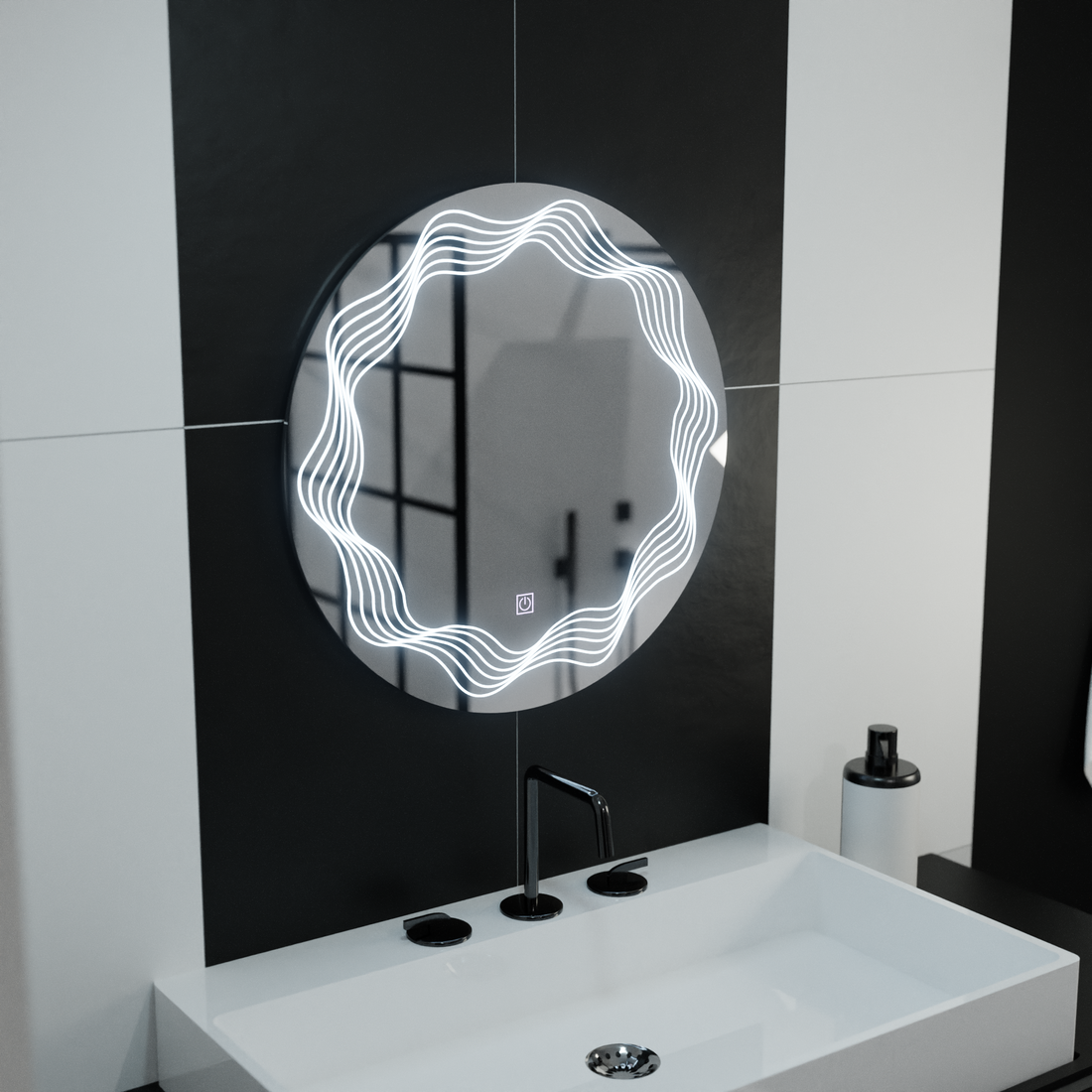 Oglinda LED Rotunda, 60x60cm, Touch & Dezaburire