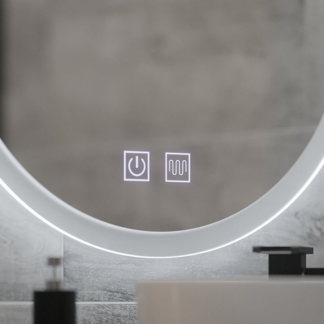 Oglinda LED Rotundă 70cm cu Touch, Iluminare Dimabilă și Funcție Dezaburire