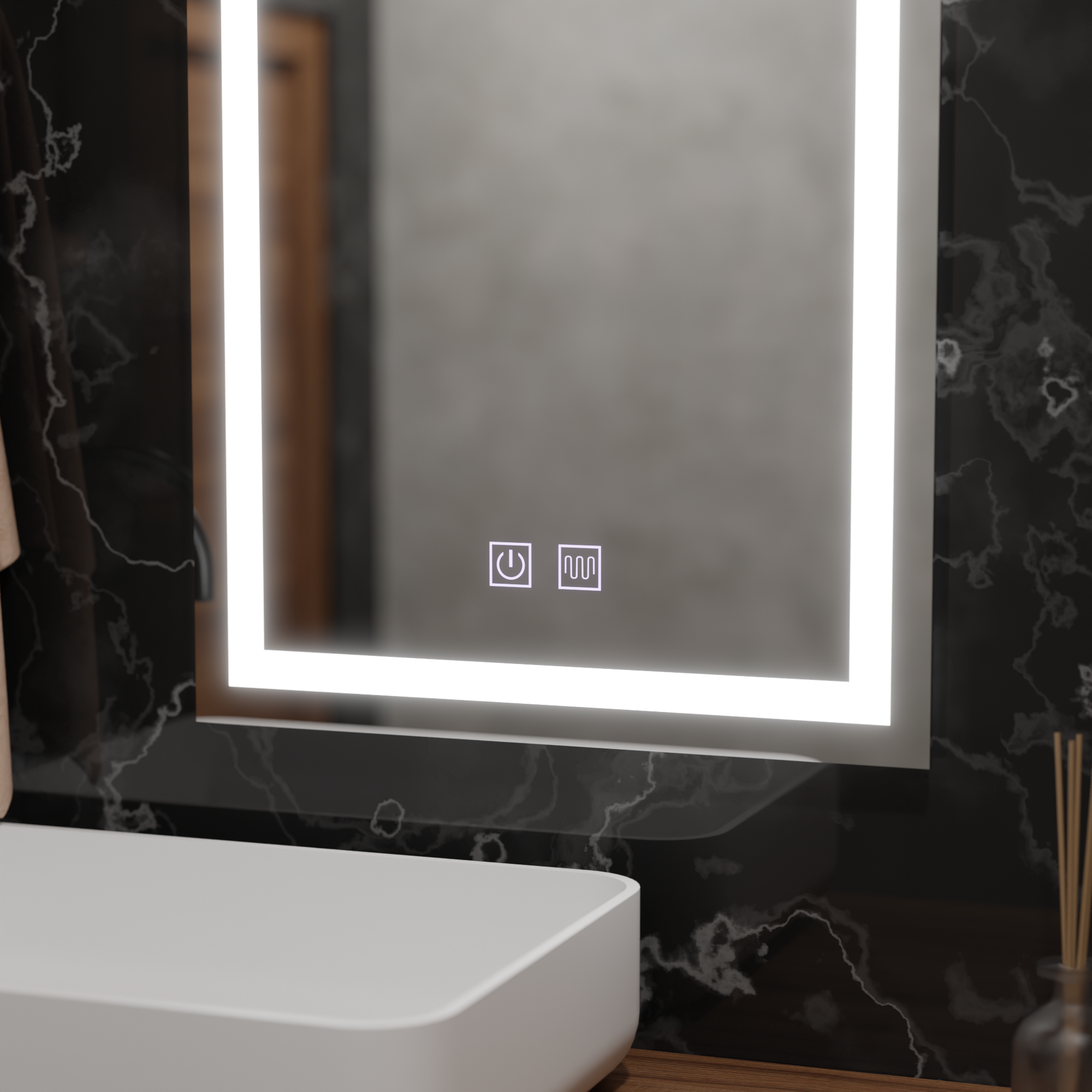 Oglinda LED Touch 60x80cm – Iluminare Dimabilă, Dezaburire, Design Elegant