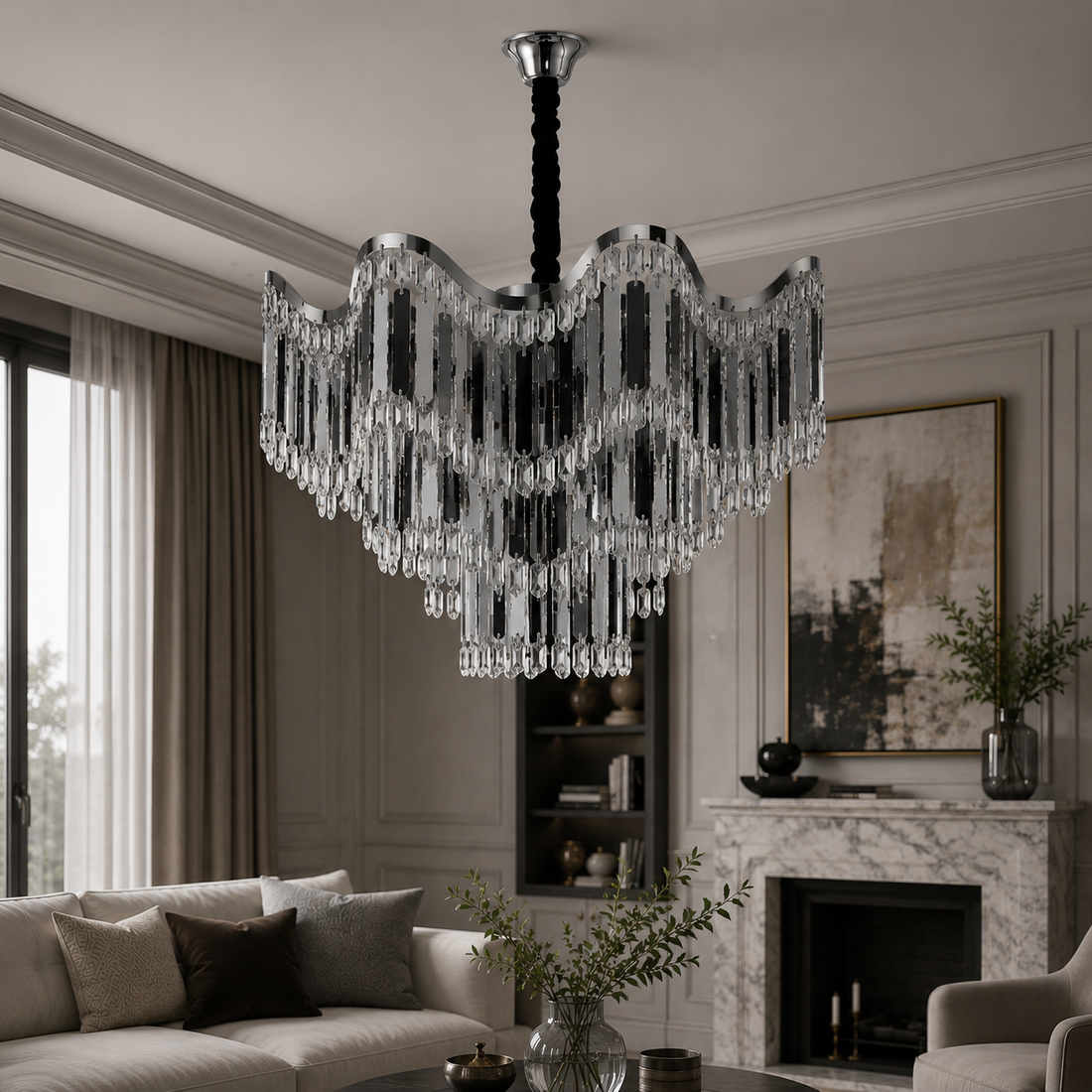Candelabru modern, Ø780×H656 mm, E27 max 60W×18, 78012/780 CH