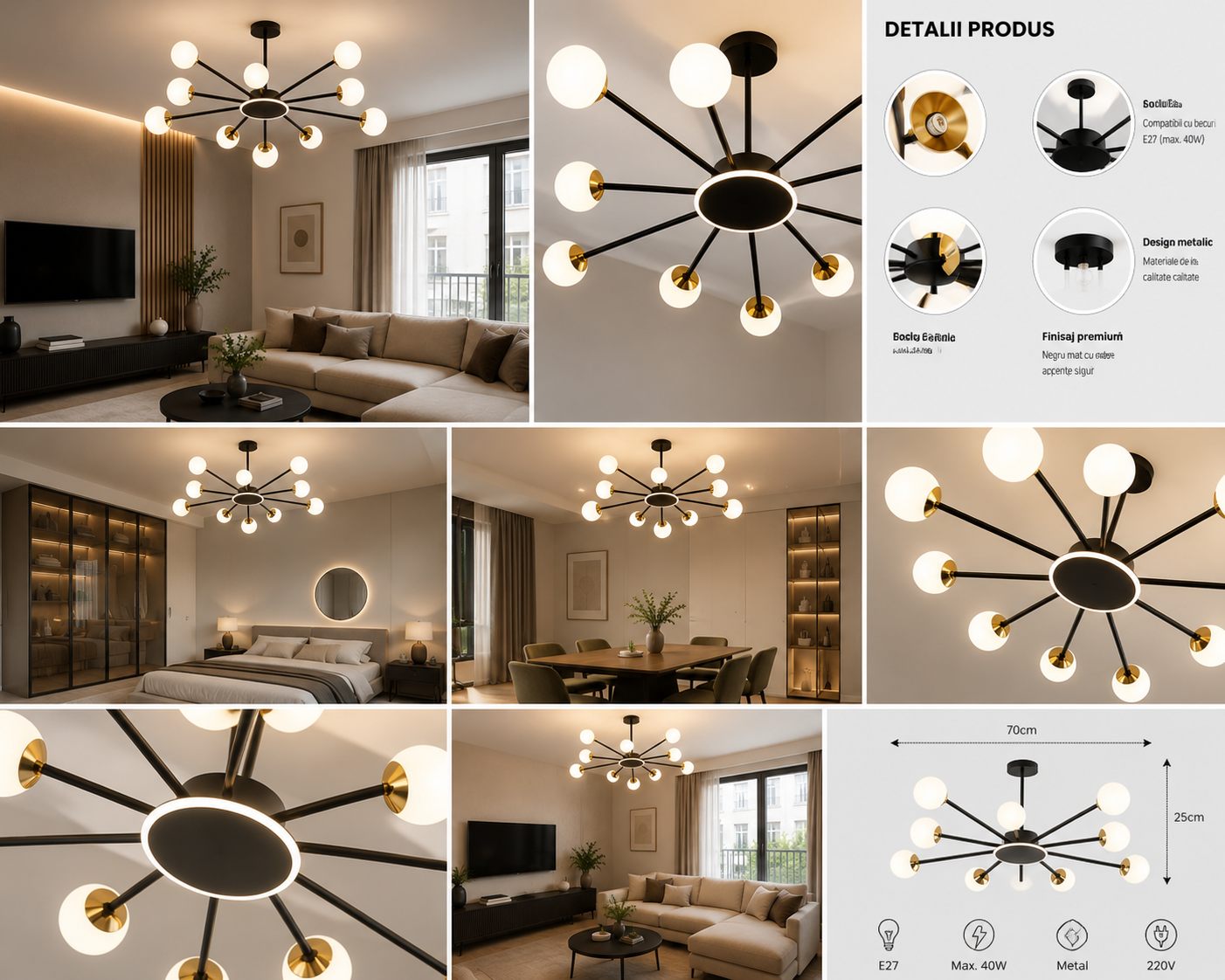 LUSTRA LED MODERNA CU GLOBURI 120W 73058/10