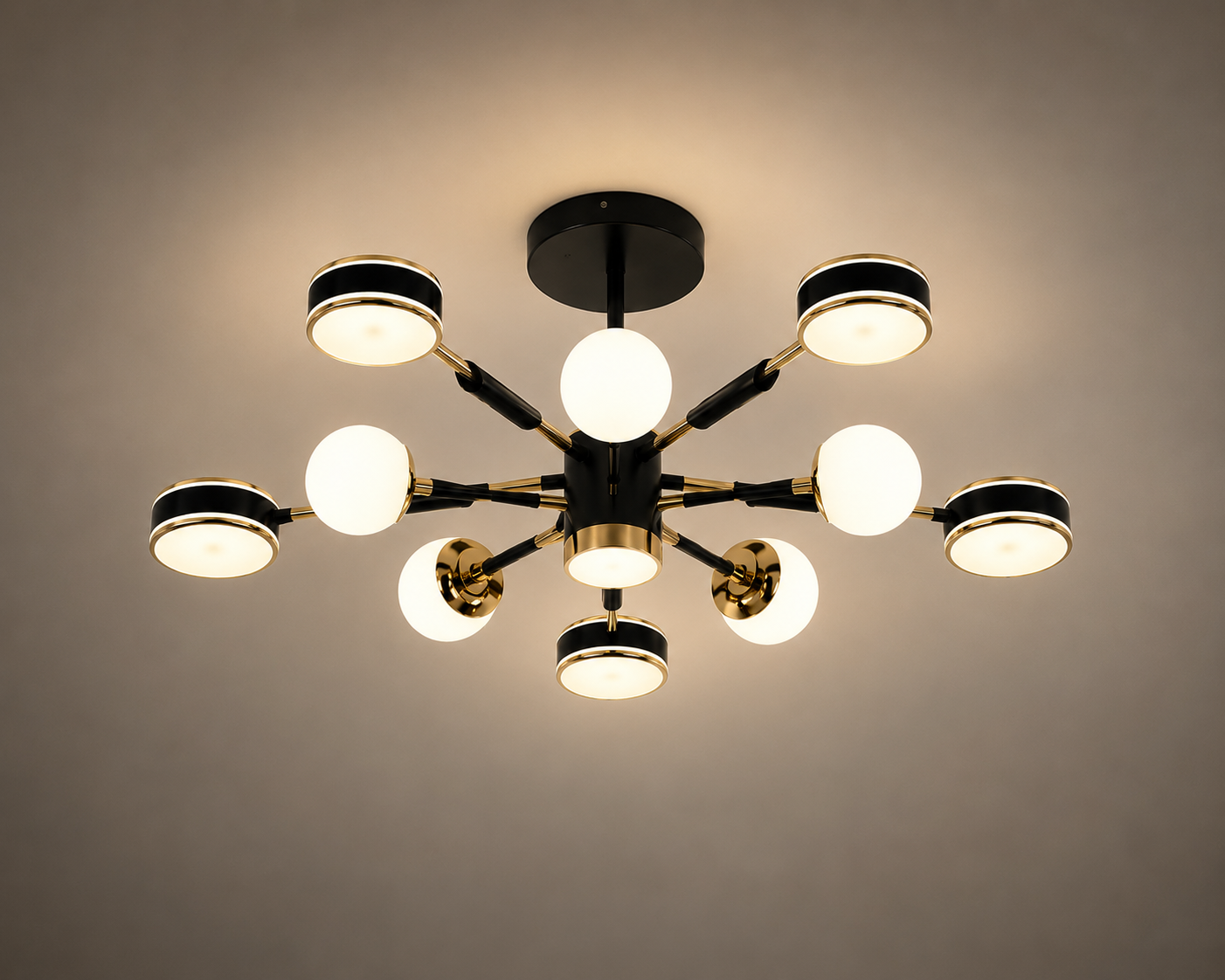 Lustra LED 77108/5+5+1BK, 130W, telecomandă, lumină reglabilă 3000K-6500K