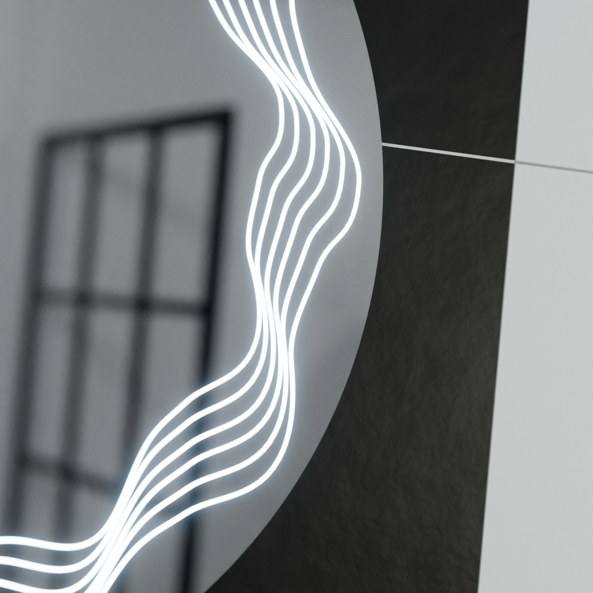 Oglinda LED Rotunda, 60x60cm, Touch & Dezaburire