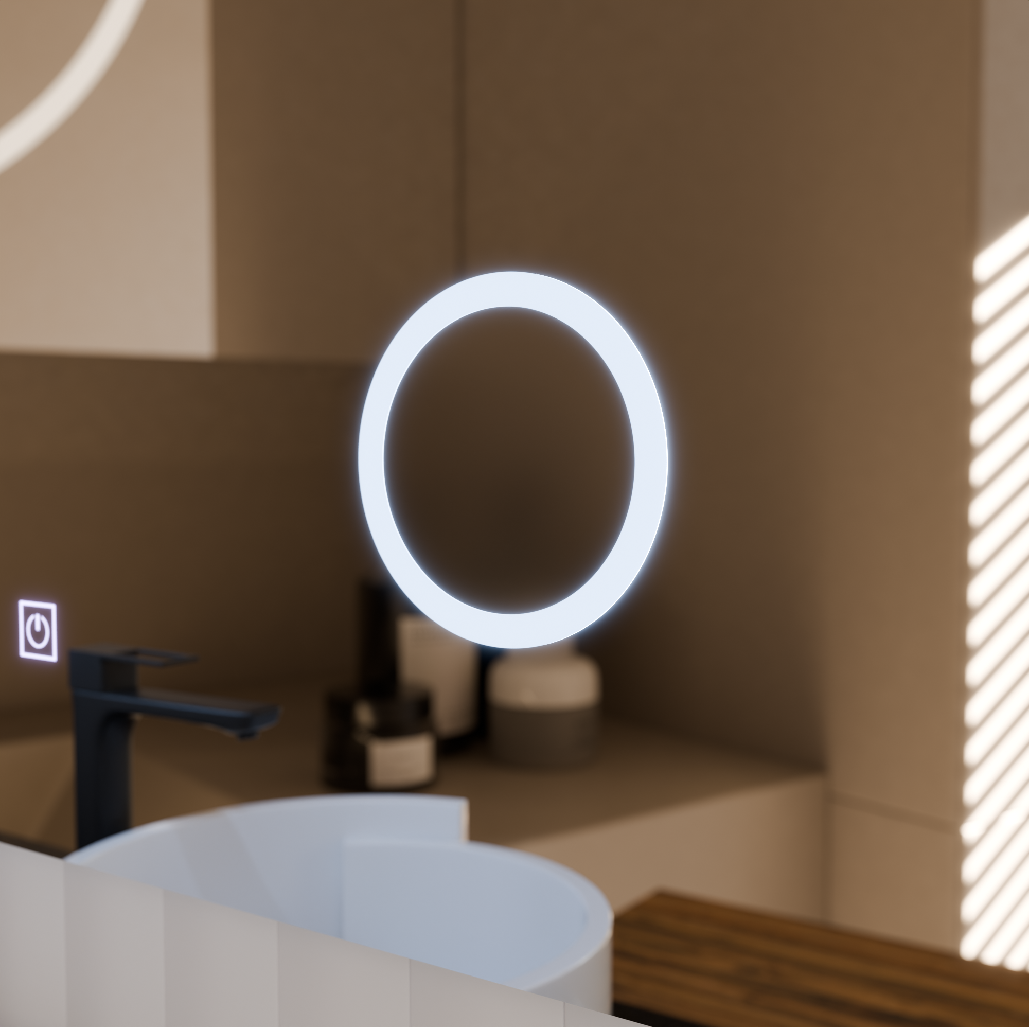 Oglinda LED Rectangulara, 80x60cm, Sistem Dezaburire, Dimabila