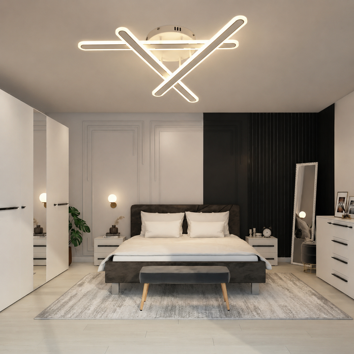 Lustra LED modernă albă cu elemente cromate și lumină reglabilă – 54W – 73030/3WH+CR