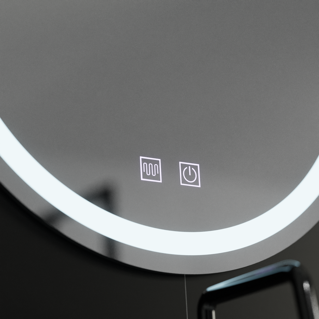 Oglinda LED Rotunda 70 cm – Iluminare Dimabila, Touch si Functie Anti-aburire