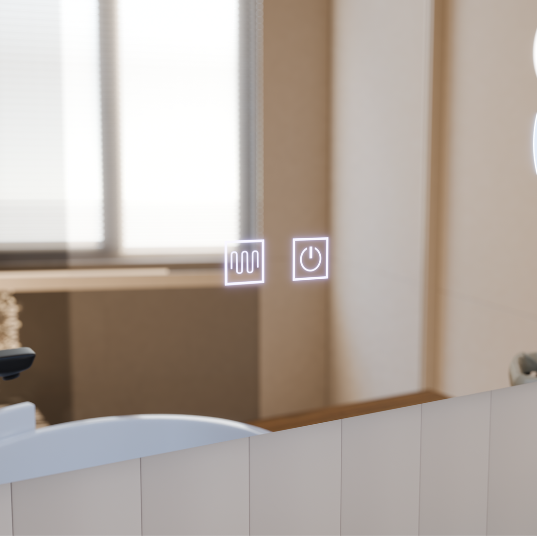 Oglinda LED Rectangulara, 80x60cm, Sistem Dezaburire, Dimabila