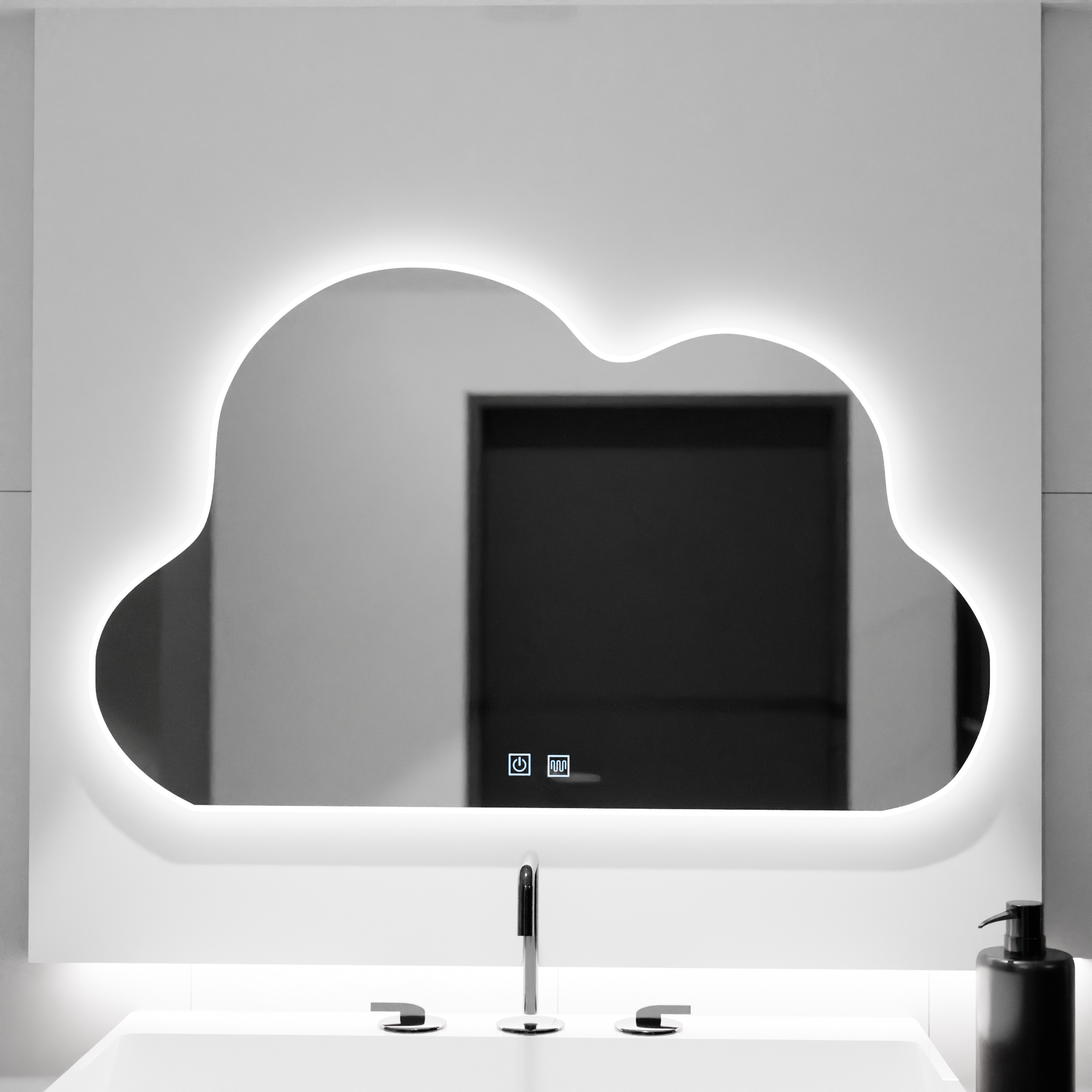 Oglinda LED Decorativa in Forma de Norisor – E55S/60x40 cm, Touch, Dimabila, cu Dezaburire