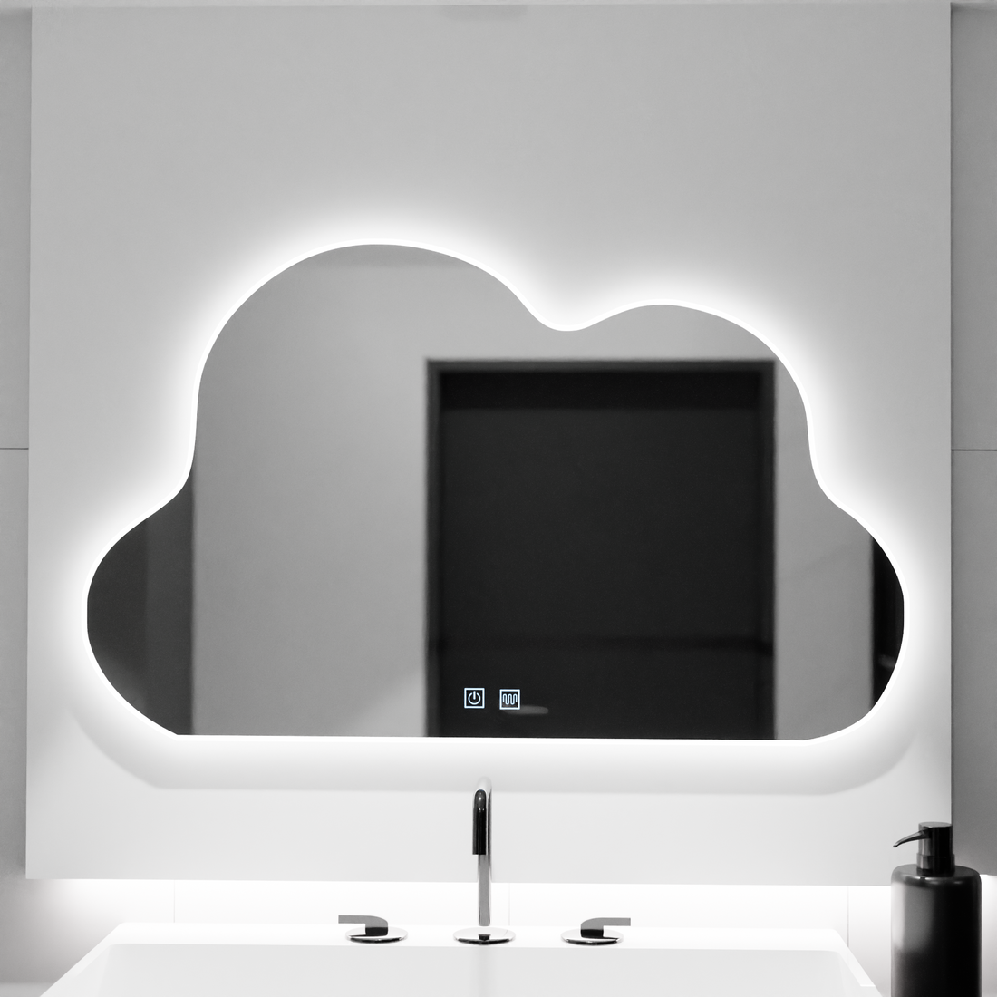 Oglinda LED Decorativa in Forma de Norisor – 60x40 cm, Touch, Dimabila, cu Dezaburire