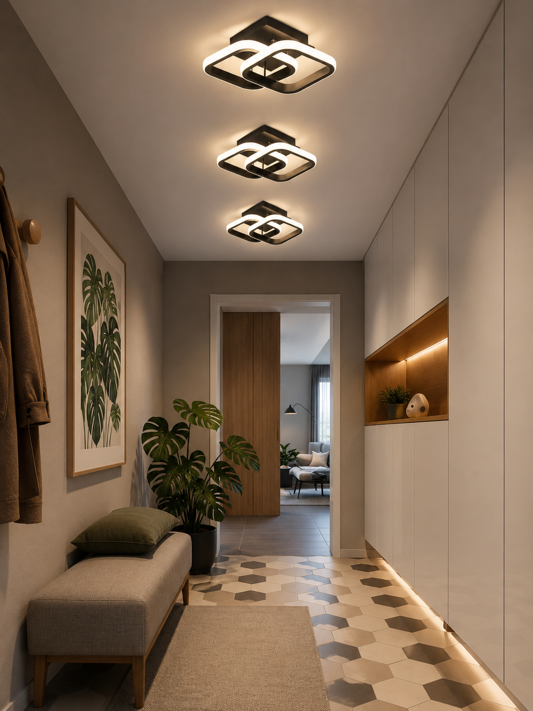 Aplica LED Neagră SX7139 BK, 36W, 2800–6500K, 20x24cm